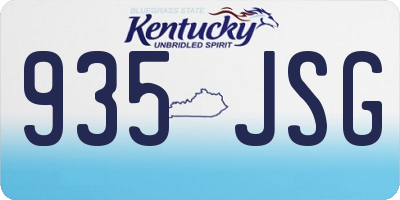 KY license plate 935JSG