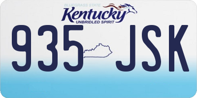 KY license plate 935JSK