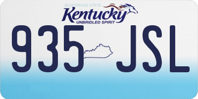 KY license plate 935JSL