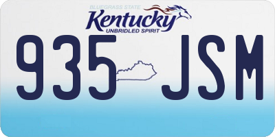 KY license plate 935JSM