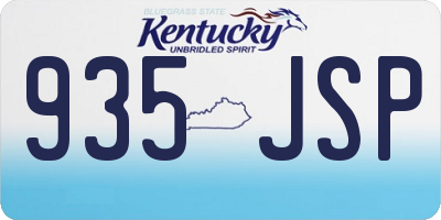 KY license plate 935JSP