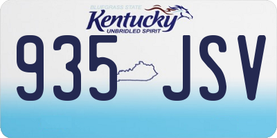 KY license plate 935JSV