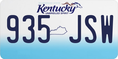 KY license plate 935JSW