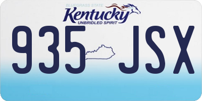 KY license plate 935JSX