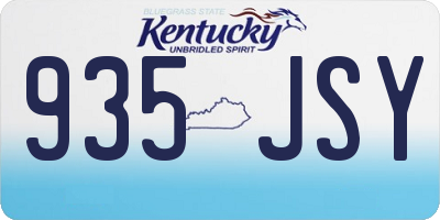 KY license plate 935JSY
