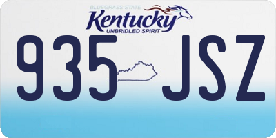 KY license plate 935JSZ