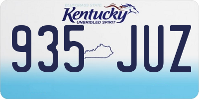 KY license plate 935JUZ