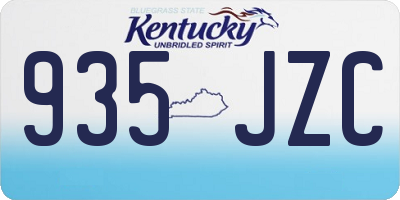 KY license plate 935JZC