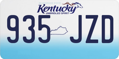 KY license plate 935JZD