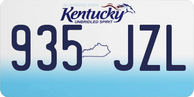 KY license plate 935JZL