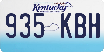 KY license plate 935KBH
