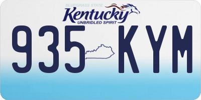 KY license plate 935KYM