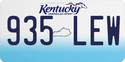 KY license plate 935LEW