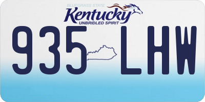 KY license plate 935LHW