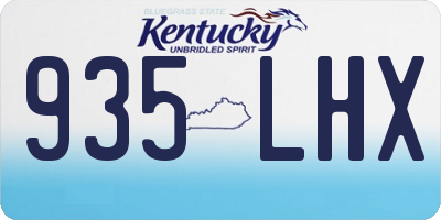 KY license plate 935LHX