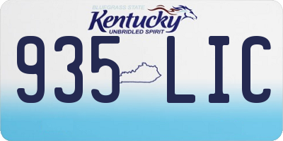 KY license plate 935LIC