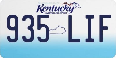 KY license plate 935LIF