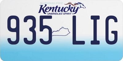 KY license plate 935LIG