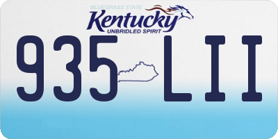KY license plate 935LII