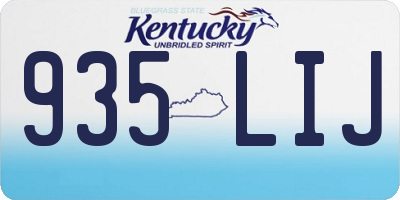 KY license plate 935LIJ