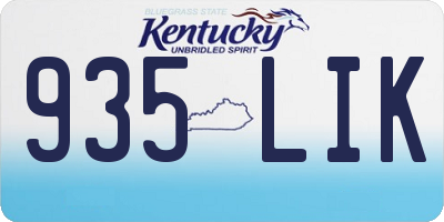 KY license plate 935LIK