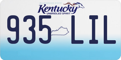 KY license plate 935LIL
