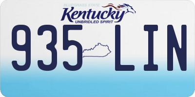 KY license plate 935LIN