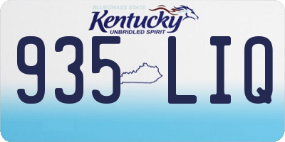KY license plate 935LIQ