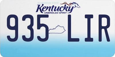 KY license plate 935LIR