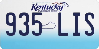 KY license plate 935LIS