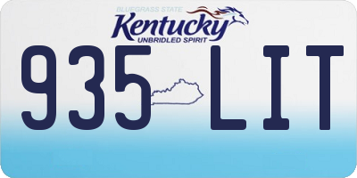 KY license plate 935LIT