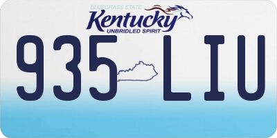 KY license plate 935LIU