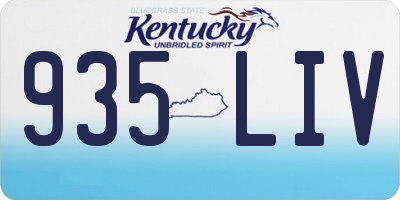 KY license plate 935LIV