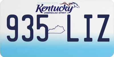 KY license plate 935LIZ