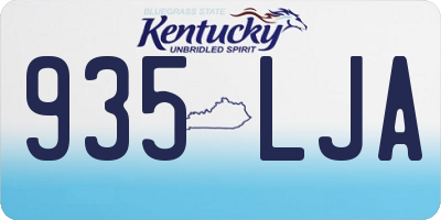 KY license plate 935LJA
