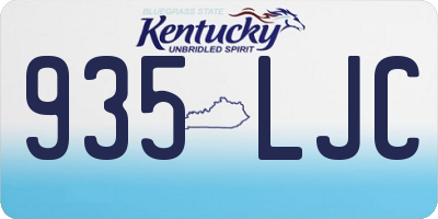 KY license plate 935LJC