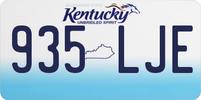 KY license plate 935LJE