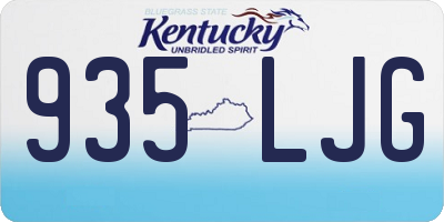 KY license plate 935LJG