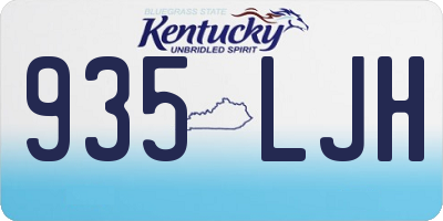 KY license plate 935LJH