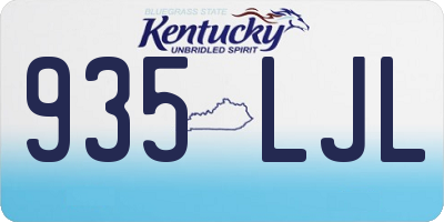 KY license plate 935LJL