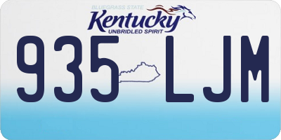 KY license plate 935LJM