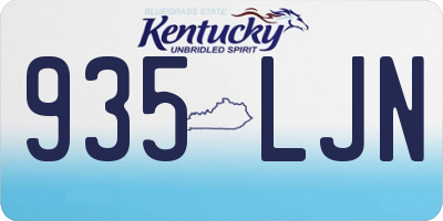 KY license plate 935LJN