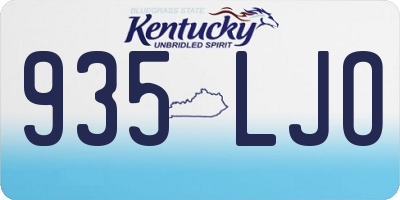 KY license plate 935LJO