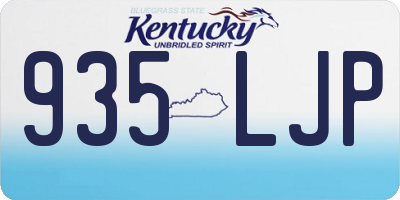 KY license plate 935LJP