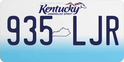 KY license plate 935LJR