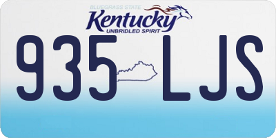 KY license plate 935LJS