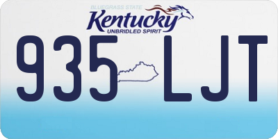 KY license plate 935LJT
