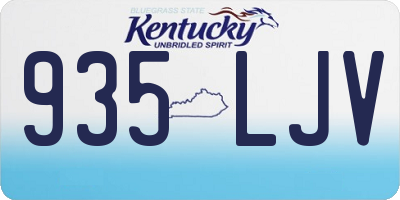 KY license plate 935LJV