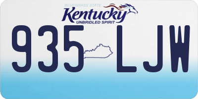 KY license plate 935LJW