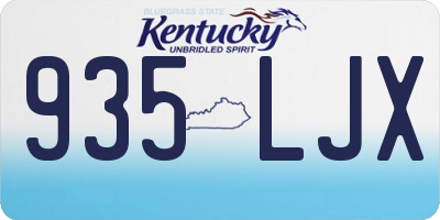 KY license plate 935LJX